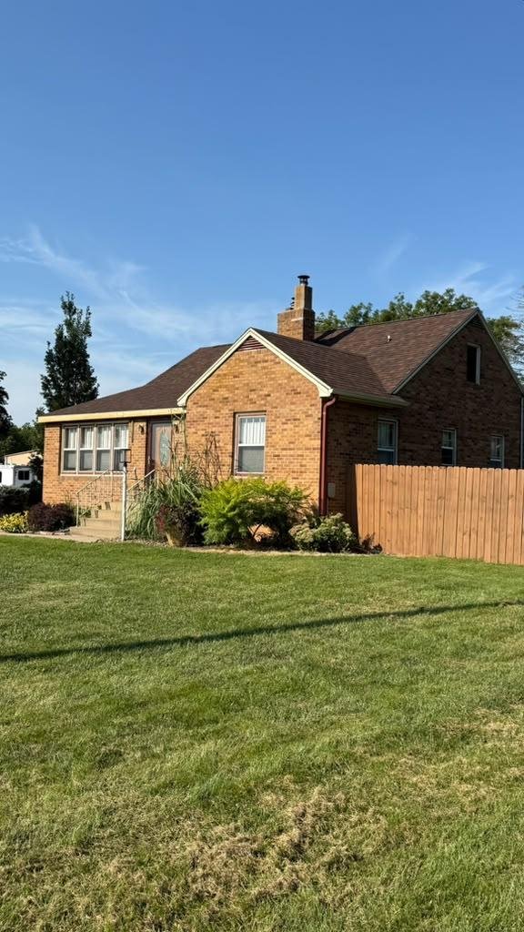 Home with a completed new roof
