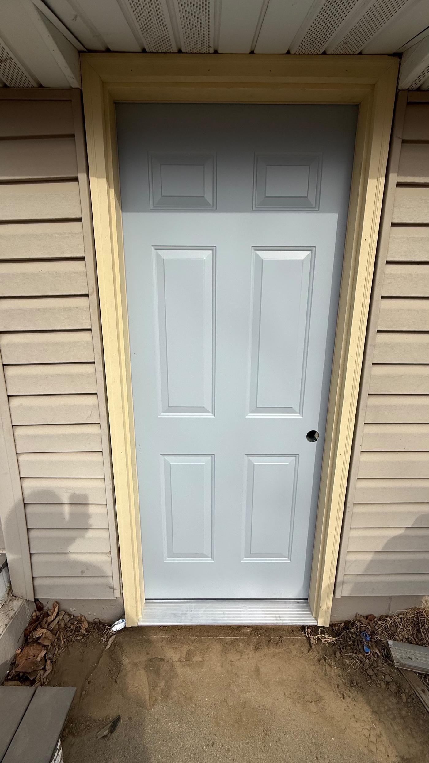 New exterior door installation